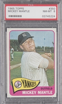 1965 Topps #350 Mickey Mantle – PSA NM-MT 8